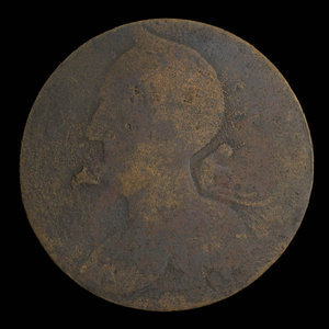 Canada, unknown, 1/2 penny : 1838