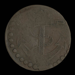 Canada, unknown, 1/2 penny : 1838