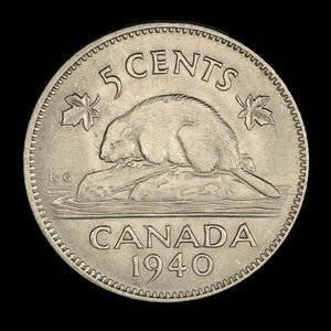 Canada, George VI, 5 cents : 1940