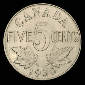 Canada, George V, 5 cents : 1930
