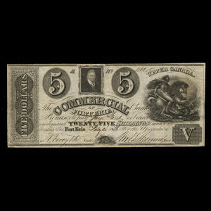 Canada, Commercial Bank of Fort Erie, 5 dollars : July 20, 1836