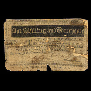 Canada, City of Saint John, 1 shilling, 3 pence : March 1821