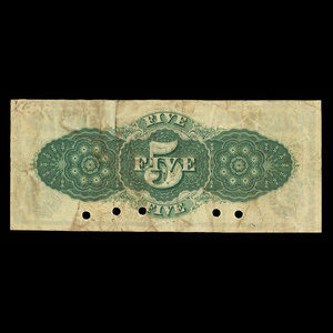 Canada, Jewett & Pitcher, 5 dollars : December 1, 1873