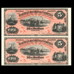 Canada, Halifax Banking Company, 5 dollars : January 1, 1887