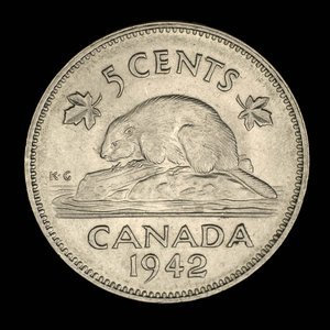 Canada, George VI, 5 cents : 1942