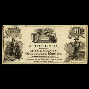 Canada, J. Hooper, no denomination : 1887
