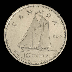 Canada, Elizabeth II, 10 cents : 1969