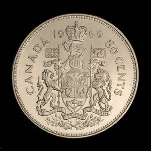 Canada, Elizabeth II, 50 cents : 1969