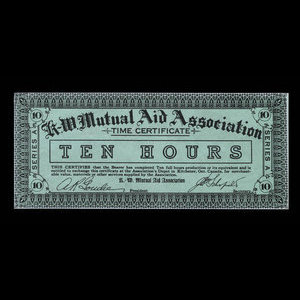 Canada, K.-W. Mutual Aid Association, 10 hours : 1935
