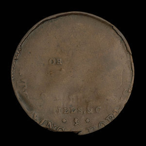 Canada, unknown, 1/2 penny : 1838