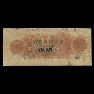 Canada, Bank of Montreal, 5 dollars : January 2, 1857