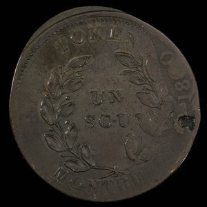 Canada, Numismatic & Antiquarian Society of Montreal, 1 sou : 1865