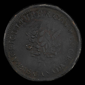 Canada, Numismatic & Antiquarian Society of Montreal, 1 sou : 1865