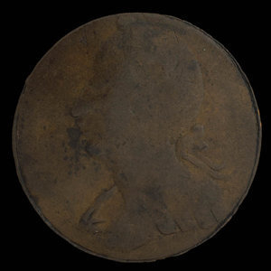 Canada, unknown, 1/2 penny : 1838