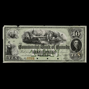 Canada, Commercial Bank of Canada, 10 dollars : January 2, 1860
