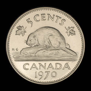 Canada, Elizabeth II, 5 cents : 1970