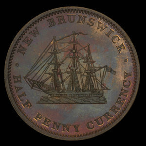 Canada, Province of New Brunswick, 1/2 penny : 1854