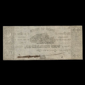 Canada, Cobourg Board of Police, 2 dollars : December 26, 1848