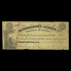 Canada, Hunterstown Lumber Co., 10 cents : November 21, 1873