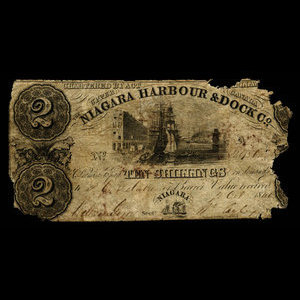 Canada, Niagara Harbour & Dock Co., 2 dollars : October 2, 1840