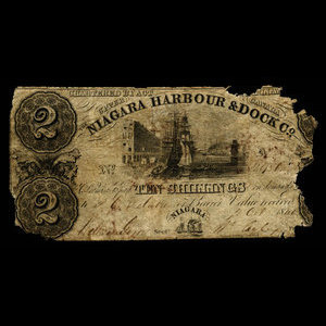 Canada, Niagara Harbour & Dock Co., 2 dollars : October 2, 1840