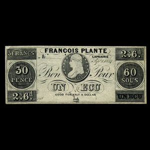 Canada, François Plante, 60 sous : September 1, 1837