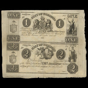 Canada, City of Toronto (Ontario), 1 dollar : 1837