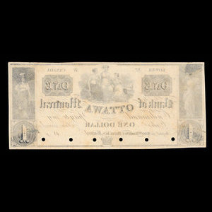 Canada, Bank of Ottawa, 1 dollar : 1838