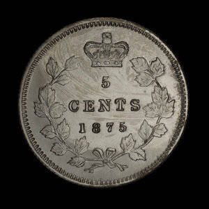 Canada, Victoria, 5 cents : 1875