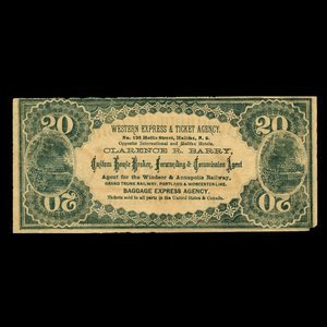 Canada, Western Express & Ticket Agency, no denomination : 1895