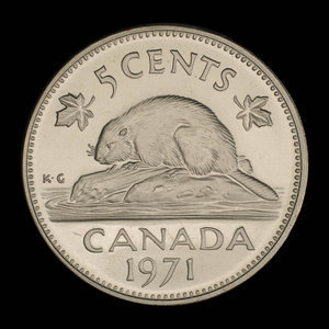 Canada, Elizabeth II, 5 cents : 1971