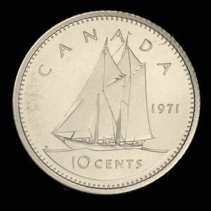 Canada, Elizabeth II, 10 cents : 1971