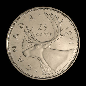 Canada, Elizabeth II, 25 cents : 1971