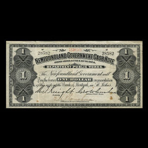 Canada, Newfoundland - Department of Public Works, 1 dollar : 1908