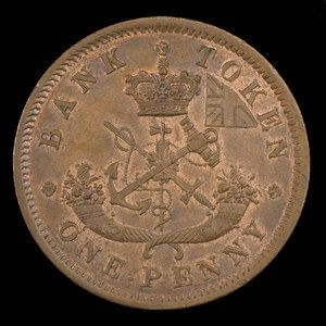 Canada, Bank of Upper Canada (York), 1 penny : 1854