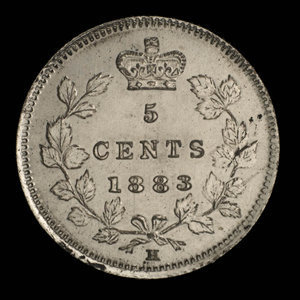 Canada, Victoria, 5 cents : 1883