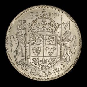 Canada, George VI, 50 cents : 1943