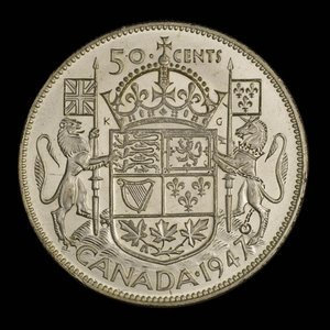 Canada, George VI, 50 cents : 1947