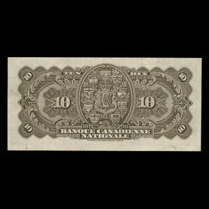 Canada, Banque Canadienne Nationale, 10 dollars : January 2, 1935