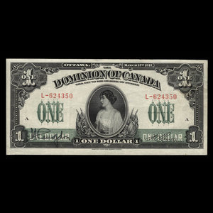 Canada, Dominion of Canada, 1 dollar : March 17, 1917