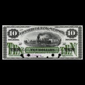 Canada, Commercial Bank of Windsor, 10 dollars : September 1, 1870