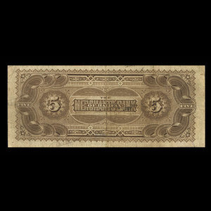 Canada, Merchants' Bank of Halifax, 5 dollars : July 1, 1880