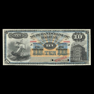 Canada, Merchants' Bank of Halifax, 10 dollars : January 2, 1893