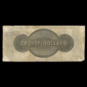 Canada, Merchants' Bank, 20 dollars : October 1, 1864