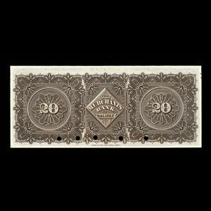 Canada, Merchants' Bank of Halifax, 20 dollars : January 1, 1898