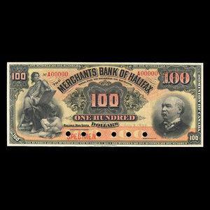 Canada, Merchants' Bank of Halifax, 100 dollars : July 3, 1899