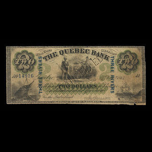 Canada, Quebec Bank, 2 dollars : January 2, 1863