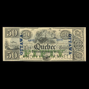 Canada, Quebec Bank, 50 dollars : 1863
