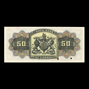 Canada, Royal Bank of Canada, 50 dollars : January 2, 1909