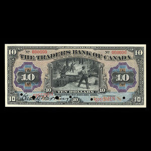 Canada, Traders Bank of Canada, 10 dollars : January 2, 1909